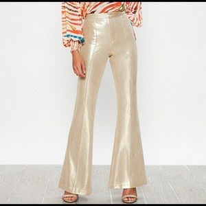 Gold Flare Trousers